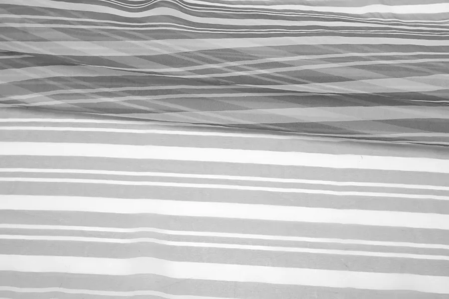 Органза шелковая в полоску Серо-белая BL Н32  O30 30052518