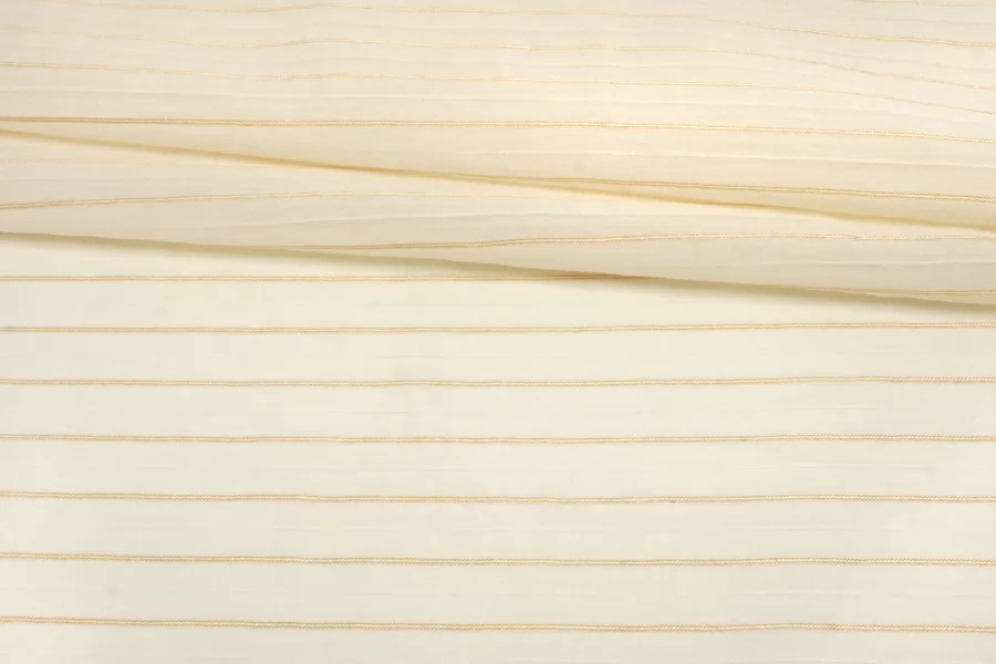 Хлопок с шёлком рубашечно-плательный в полоску Молочный A30 H2/3 30052519