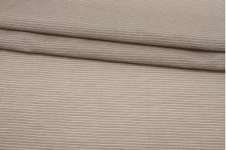 Сирсакер батистовый хлопок с шёлком в полоску Кофейно-бежевый  BL H7 B10 30052523