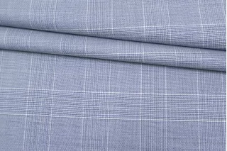 Костюмно-плательная шерсть CERRUTI Бело-голубая в клетку BL H62 GG10 30052562