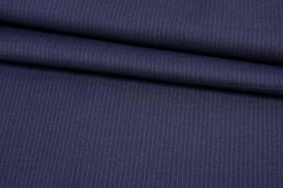 Костюмно-плательная шерсть тонкая CERRUTI Тёмно-синяя в полоску BL H62 JJ50 30052567