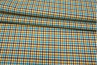 Костюмная шерсть GUCCI Бирюзово-жёлто-коричневая в клетку BL H62 FF40 3062515