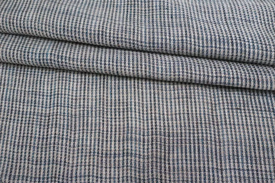 Твид лён с люрексом Бело-синий CVC H68 L30 31052530