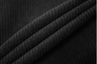 Вельвет хлопковый костюмный Чёрный IDT H18/3 K70 17062522