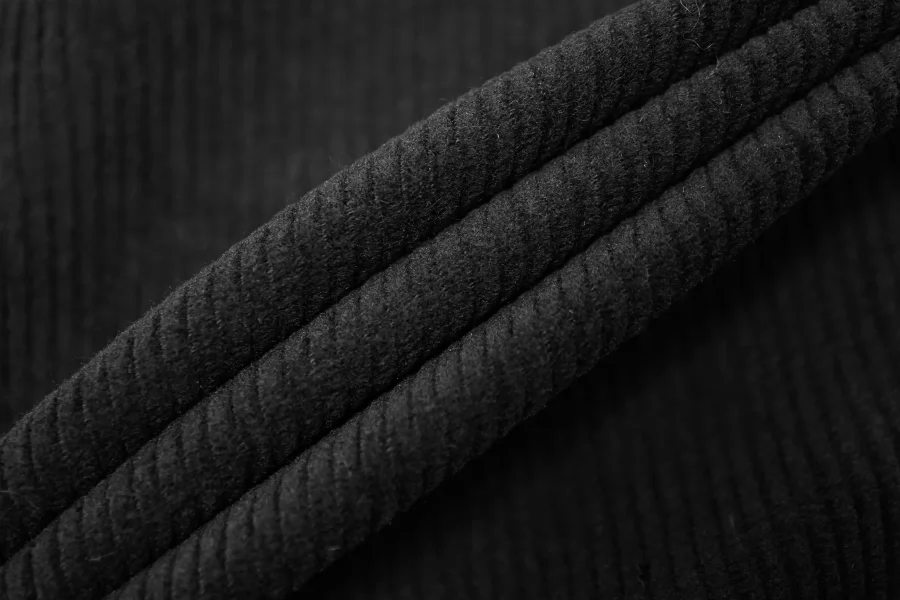 Вельвет хлопковый костюмный Чёрный IDT H18/3 K70 17062522