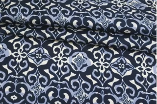 Шёлковый твил MAX MARA Синий орнамент MM H31 N20 14042525