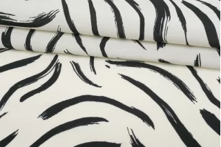 Вискоза креповая MAX MARA Чёрно-молочные полоски MM H00 FF44 14042543