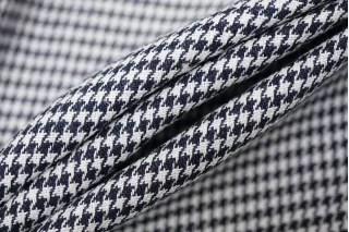 Лён с хлопком костюмный MAX MARA Сине-белая гусиная лапка MM H16/2 C00 14042548