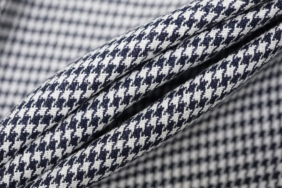 Лён с хлопком костюмный MAX MARA Сине-белая гусиная лапка MM H16/2 G60 14042548