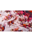 Кади вискозная атласная КУПОН MAX MARA Цветы на розовом MM H21/13 G70 14042549