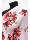 Кади вискозная атласная КУПОН MAX MARA Цветы на розовом MM H21/13 G70 14042549