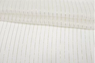 Шифон шёлковый MAX MARA Белый с золотистым люрексом MM H28/1 N50 14042552