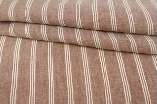 Лён плательно-костюмный MAX MARA Молочно-коричневый в полоску MM H16/2  D00 14042556