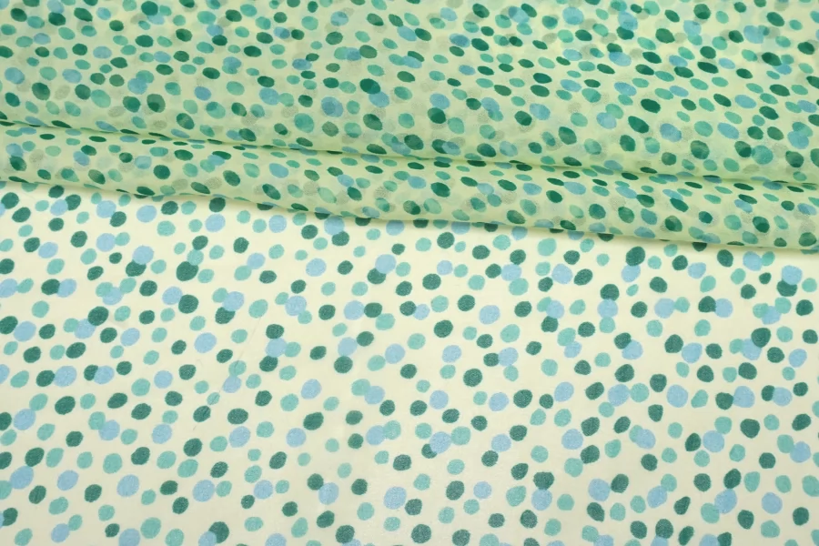 Шифон шёлковый MAX MARA Горошек на бледно-жёлтом MM H28/1 N50 14042559