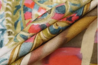 ОТРЕЗ 2,45 М Атласная вискоза плательно-блузочная Max Mara Каймовая платочная КУПОН MM (27) 14042562-3