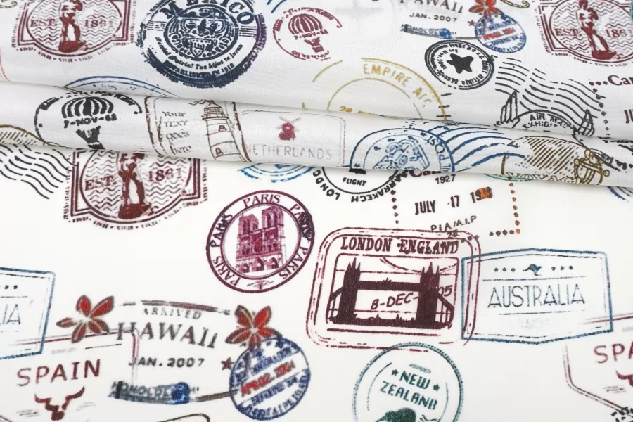 Крепдешин шелковый Max Mara Надписи на белом MM H31 N40 14042568