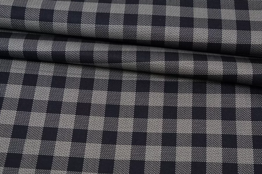 Хлопок рубашечный в клетку THOM BROWNE Черно-серый H6/1 B60 21072619