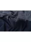 Трикотаж хлопковый двусторонний костюмный в елочку Темно-синий TRC Н41/4 W40 21072631