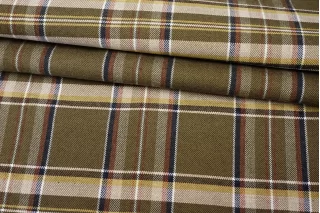 Хлопок с шерстью на мембране MAX MARA В клетку бежево-зелёный DJ H53/2 KK50 25052617