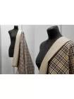 Плащевый хлопок водоотталкивающий дабл двусторонний BURBERRY Бежево-коричневая клетка BRS H53/2 jj00 4082627