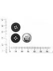 Пуговица плательная металлическая черная 15 мм PRT-( j2)- 06082024