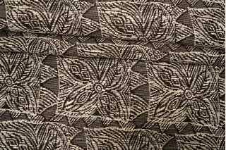 Жаккард льняной MAX MARA Коричнево-молочный орнамент DJ H16 M50 16062601