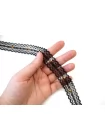 Тесьма кружевная декоративная с бусинами Чёрная 2,5 см KR-7E 7062661
