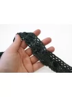 Тесьма вязаная с бисером и лентой Тёмно-зелёная 4 см SHA-50/1 7062666