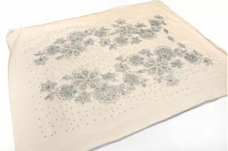 Сетка с блёстками и узором Бежевая 74x60 см KR-4E/1 7062687