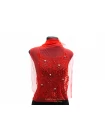 Сетка со стеклярусом и стразами Красная 50x80 см KR-4E/1 7062689