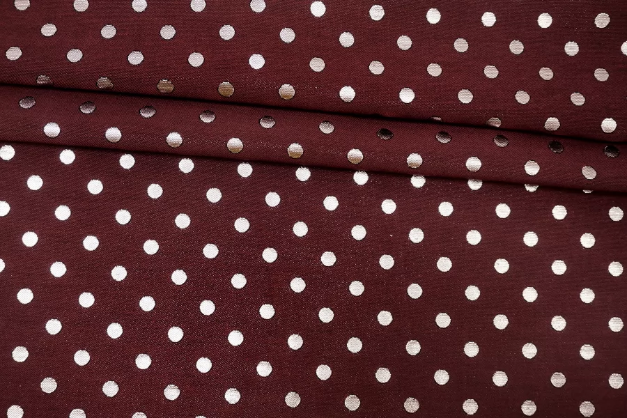 Жаккард хлопковый с люрексом Винная в горошек TRC H34/4 L70 11122533