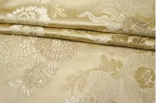 Жаккард шелковый цветы Золотистый TRC H34/2 M60 11122535