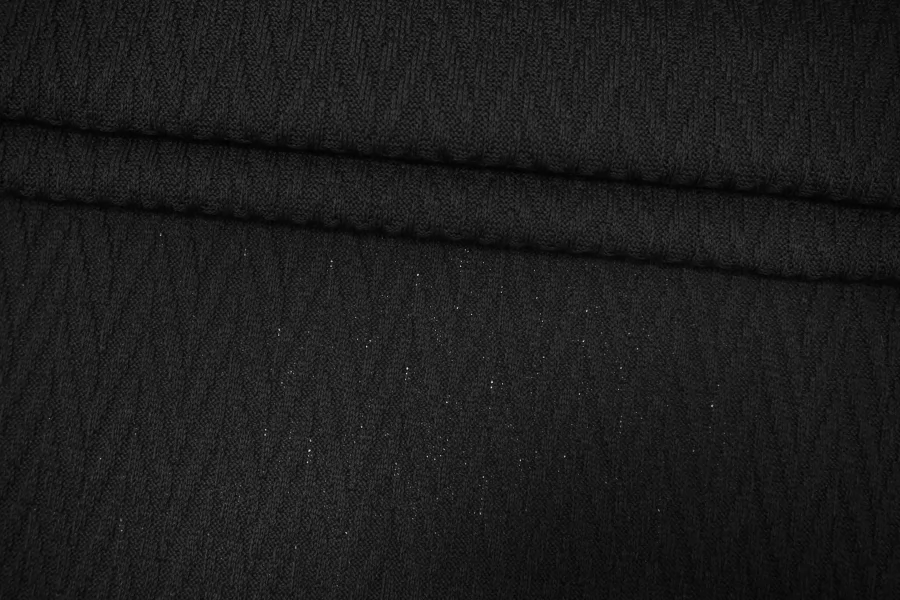 Хлопковый фактурный трикотаж Чёрный TRC H41/3 W70 11122575
