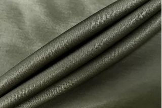 Атлас хлопковый с вискозой костюмно-плательный Зелёный хаки TRC H10/9 E70 12122515