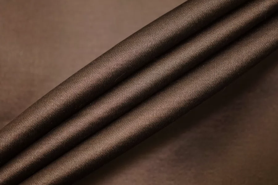 Атлас костюмный хлопковый с вискозой TOM FORD Горький шоколад TRC H10/9 D60 12122519