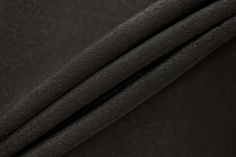 Органза шёлковая плательная Чёрная TRC H32 O30 12122521