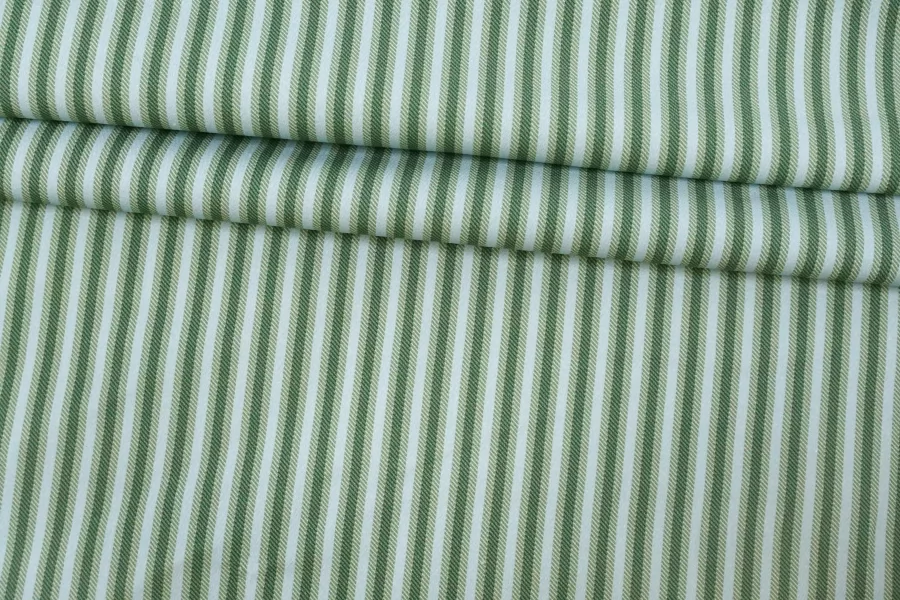Хлопок-стрейч костюмный LA PERLA Зелёно-голубая полоска TRC H11/1 A70 12122536