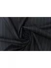 Костюмная поливискоза Иссиня-чёрная в полоску TRC H64 AA70 12122540