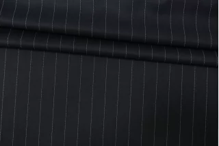 Костюмная поливискоза Иссиня-чёрная в полоску TRC H64 AA70 12122540