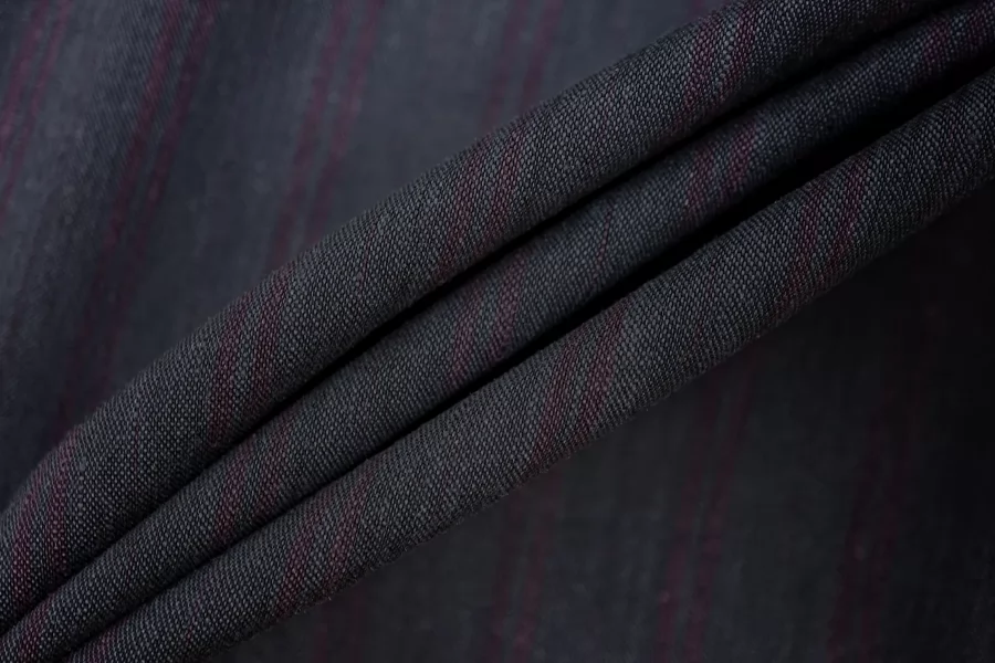 Хлопок со льном плательный в полоску Тёмно-синий TRC H16/3 F10 12122541