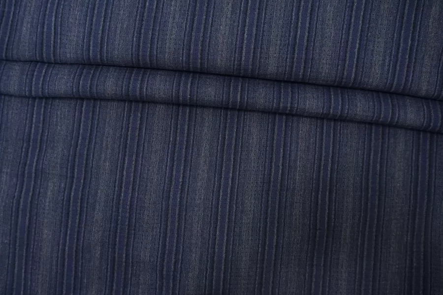 Марлевка дабл хлопок со льном плательная Сине-серая TRC H8 F10 12122546