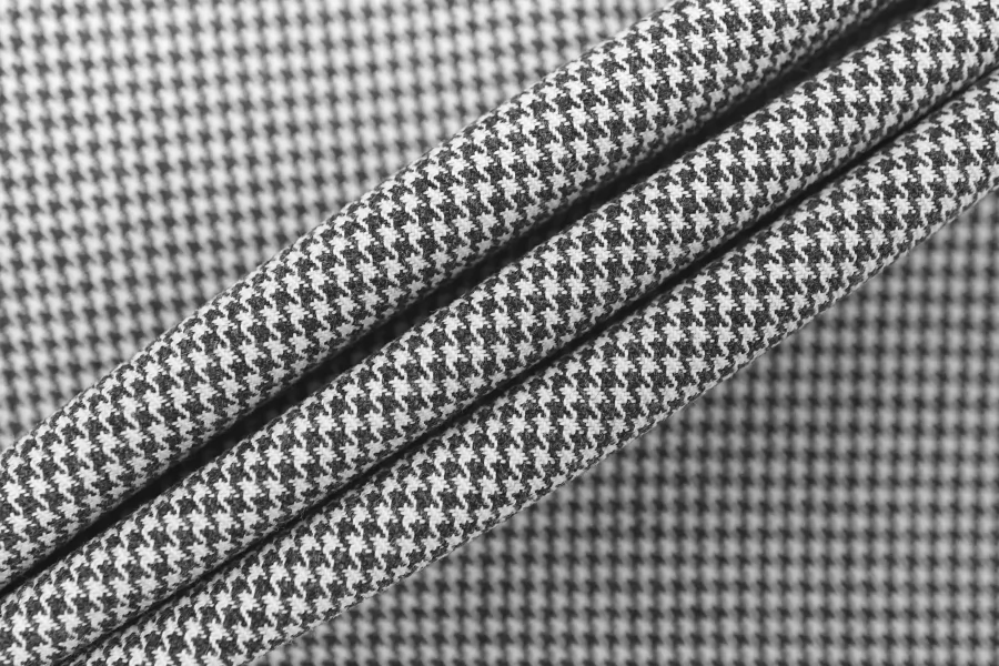 Хлопок костюмный THOM BROWNE Гусиная лапка серо-белая TRC H11/1 B70 12122551