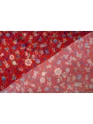 Атласный сирсакер шёлковый плательно-блузочный FORTE FORTE Цветы на красном TRC H31/1 N30 12122555