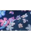 Атлас шёлковый плательно-блузочный FORTE FORTE Цветы на синем TRC H31/1 N30 12122564