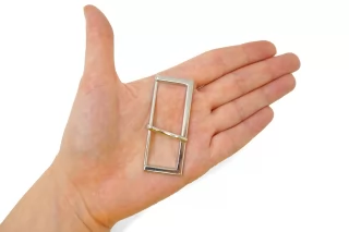 Пряжка металл серебряная 25х60 мм (V-3) 15112526