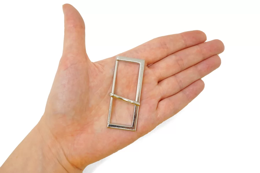 Пряжка металл серебряная 25х60 мм (V-3)  15112526