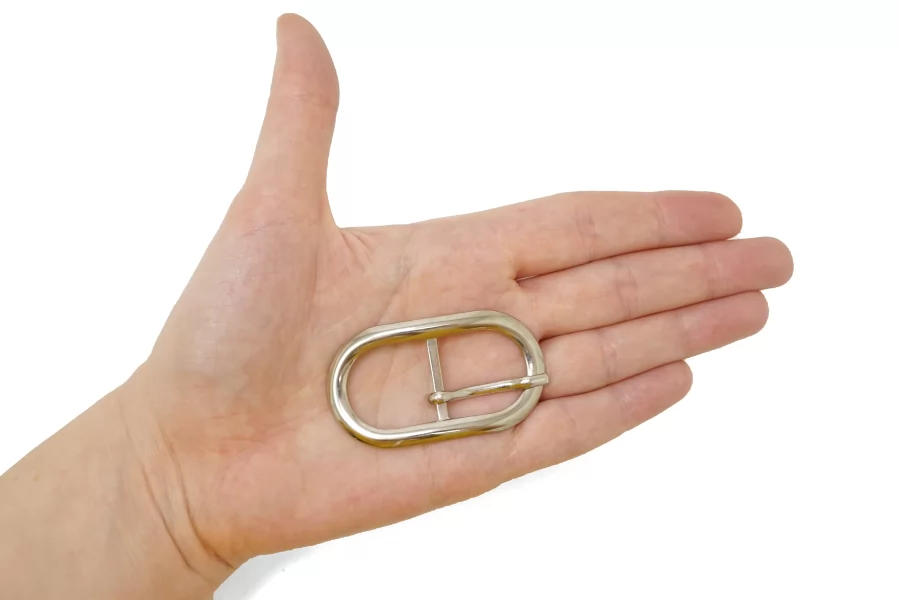 Пряжка металл серебряная 30х55 мм (V-3)   15112528