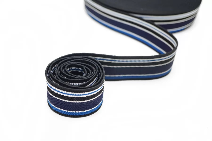 Резинка 4 см  черно-синяя с белыми полосками  SHC40 17022604