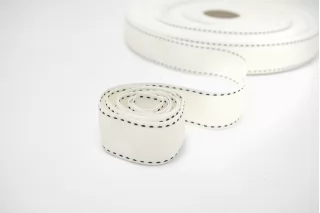 Резинка   3,5 см  белая с черной отстрочкой   SHC40 17022606