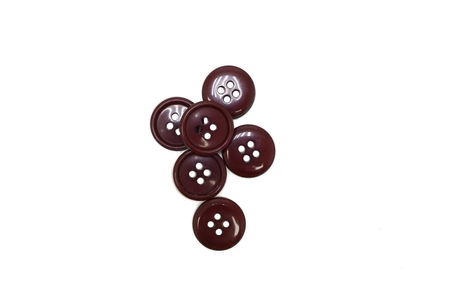 Пуговица  пластик  16 мм Бордовая  (M-3)  17112583